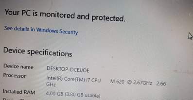 A picture of Dell core i7 laptop