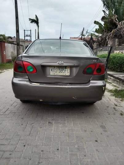 A picture of registered 05 corolla very fast fish on first body with