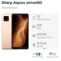 A picture of AQUOS SENSE 5G