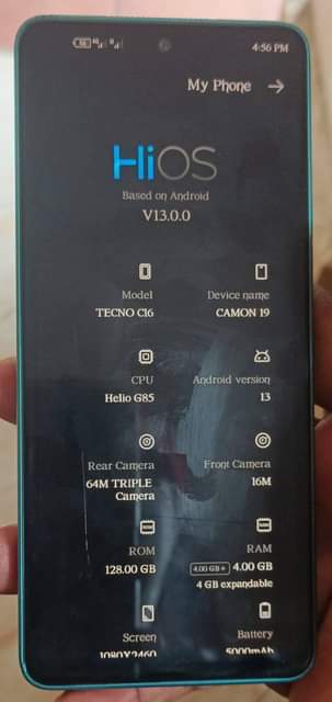 A picture of TECNO CAMON 19