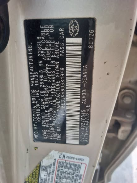 A picture of This is an extremely clean Toks Standard 2006 Toyota Camry