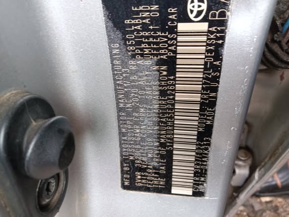 A picture of 2014 TOYOTA COROLLA