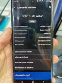 A picture of Samsung Note 10 plus de 256 GB 12 GB ram