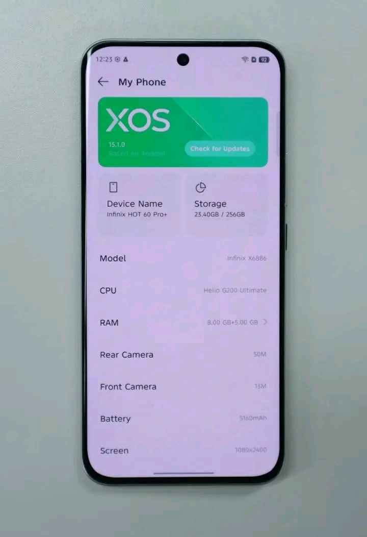 A picture of Infinx hot 60 pro plus