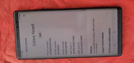A picture of Samsun galaxy note 9 08033414100